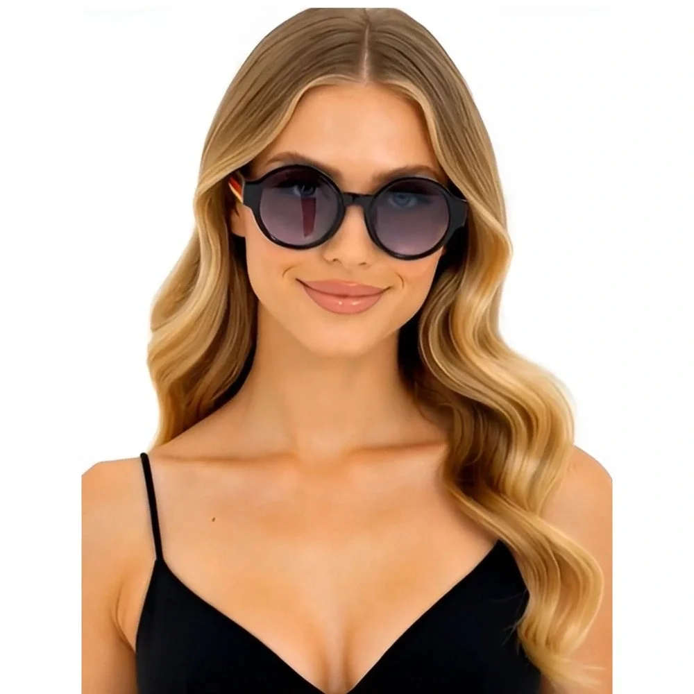 Round Sunglasses Fashion Green Red Stripe Women's Trendy Sun Glasses‎ Trendy New